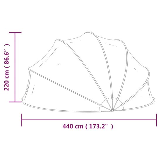 Zwembadkoepel 440 x 220 cm