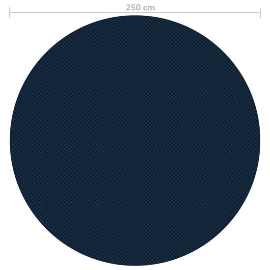 Zwembadfolie solar drijvend 250 cm PE zwart en blauw