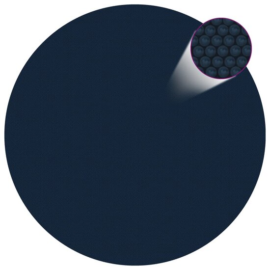 Zwembadfolie solar drijvend 300 cm PE zwart en blauw