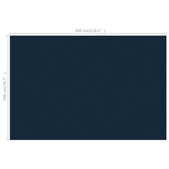 Zwembadfolie Solar Drijvend Pe 300 x 200 cm Zwart en blauw