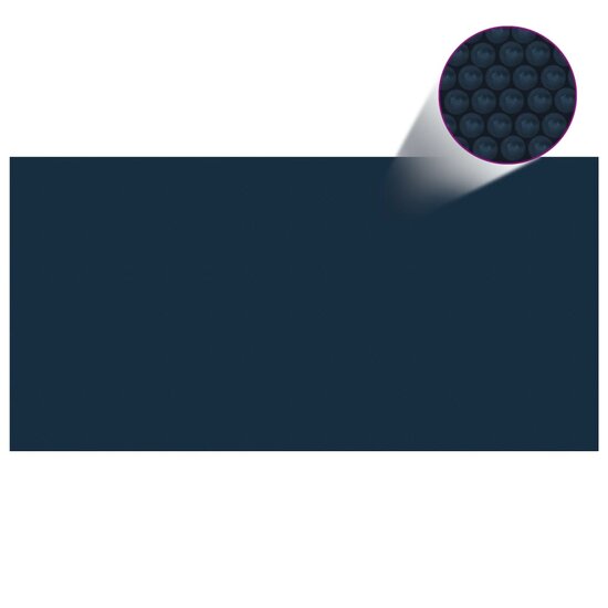 Zwembadfolie Solar Drijvend Pe 488 x 244 cm Zwart en blauw