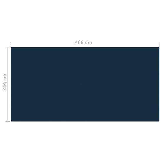Zwembadfolie Solar Drijvend Pe 488 x 244 cm Zwart en blauw