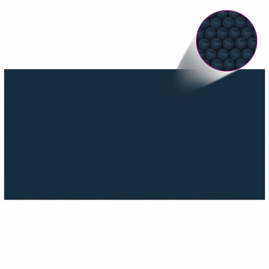 Zwembadfolie Solar Drijvend Pe 975 x 488 cm Zwart en blauw
