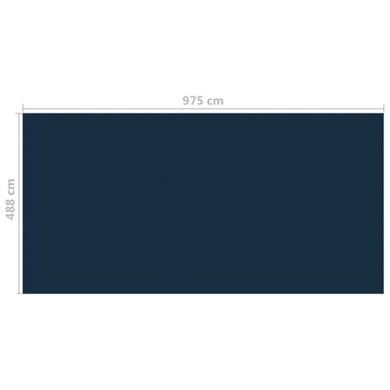 Zwembadfolie Solar Drijvend Pe 975 x 488 cm Zwart en blauw