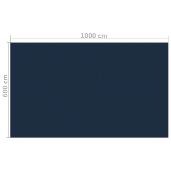 Zwembadfolie solar drijvend 1000x600 cm PE zwart en blauw