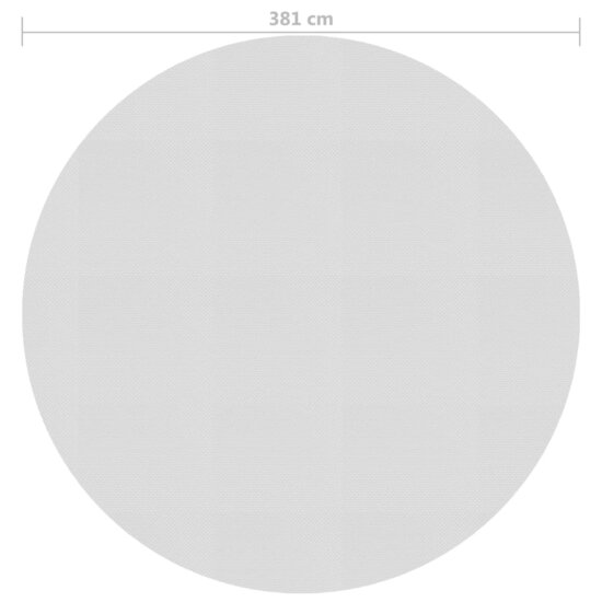 Zwembadfolie solar drijvend 381 cm PE grijs