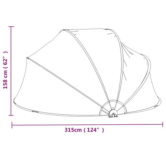 Zwembadoverkapping rond 315x158 cm PVC