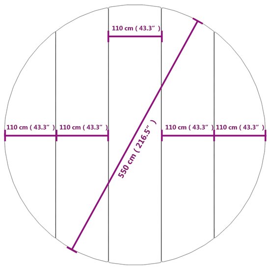 Zwembadgrondzeil &Oslash;550 Cm Polyester Geotextiel Lichtgrijs &Oslash; 550 cm (2 mm)