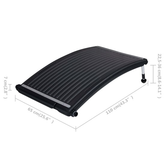 Zwembadverwarmingspaneel Solar Gebogen 1 110 x 65 cm
