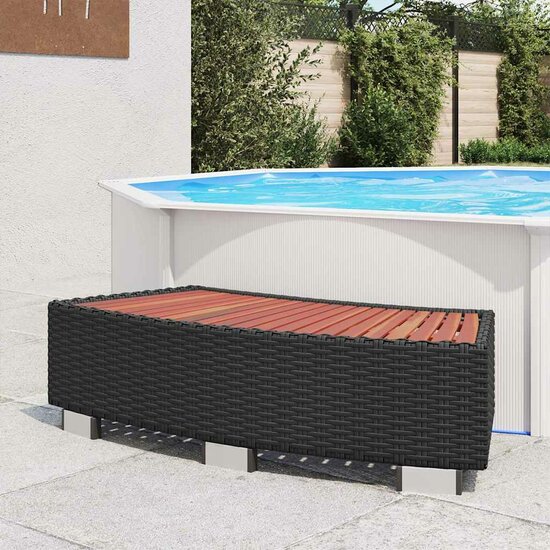 Spatrap 92x45x25 cm poly rattan zwart