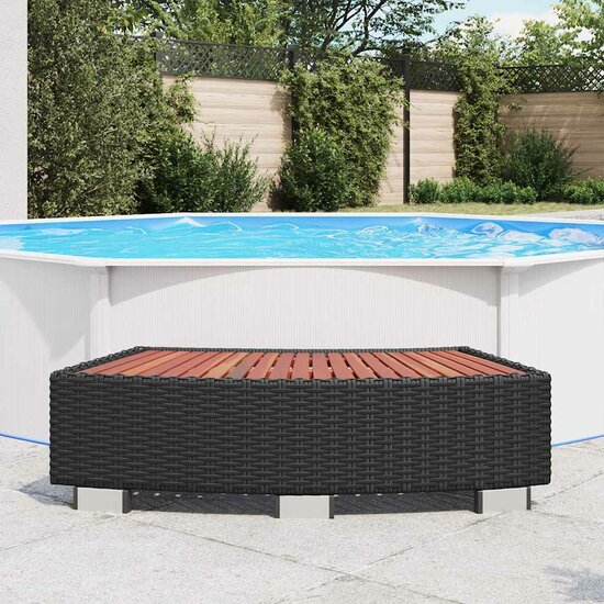 Spatrap 92x45x25 cm poly rattan zwart