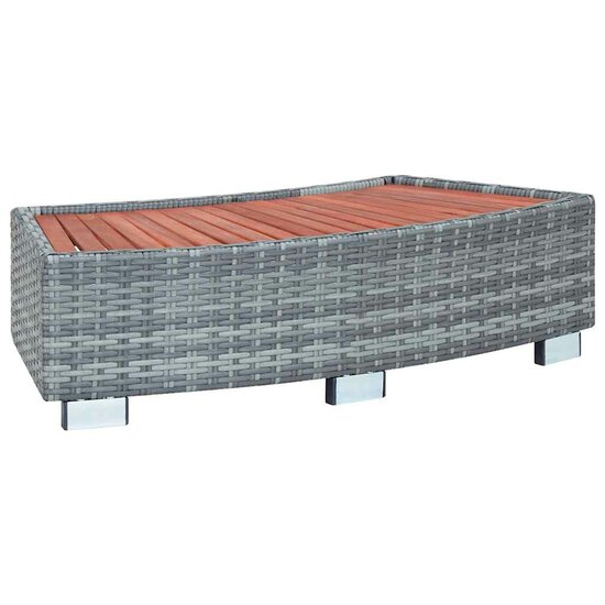Spatrap 92x45x25 cm poly rattan grijs