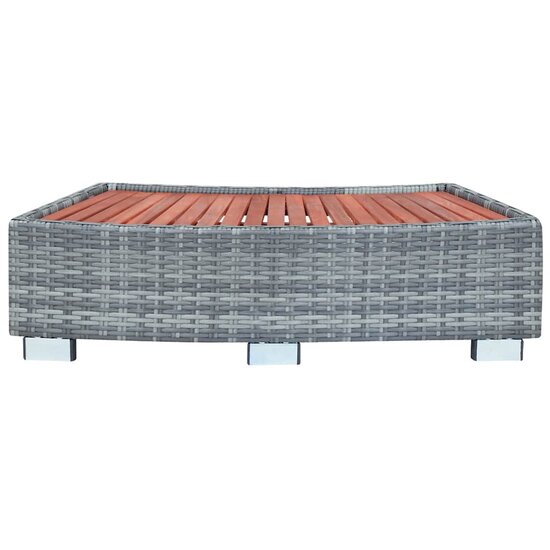 Spatrap 92x45x25 cm poly rattan grijs