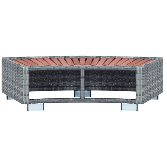 Spatrap 92x45x25 cm poly rattan grijs