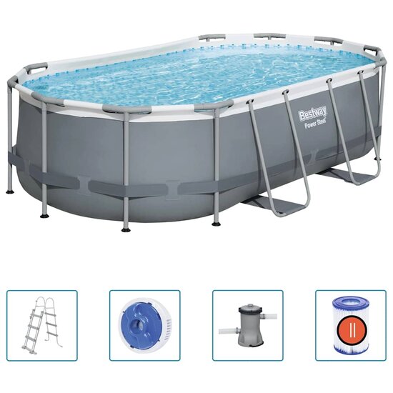 Bestway Zwembad Power Steel Bovengronds Ovaal 427 x 250 x 100 cm