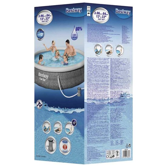 Bestway Fast Set Zwembadset Met Pomp Opblaasbaar 396X84 Cm