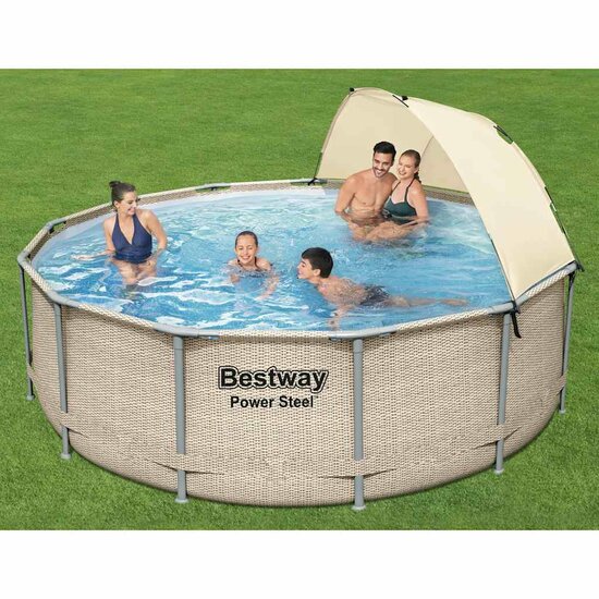Bestway Zwembadset Power Steel Met Luifel 396X107 Cm