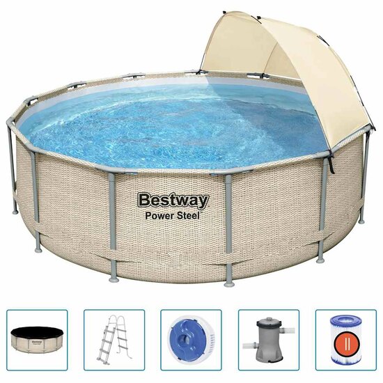 Bestway Zwembadset Power Steel Met Luifel 396X107 Cm