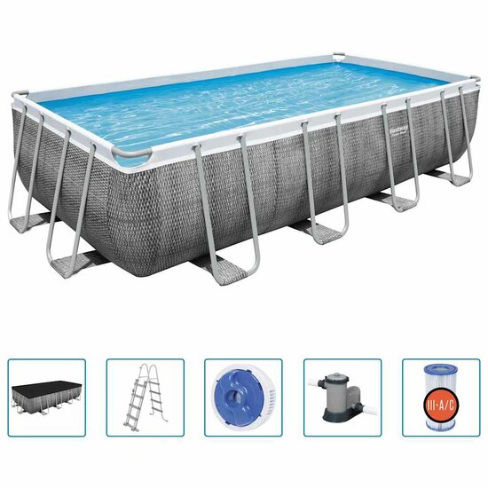 Bestway Zwembadset Power Steel Rechthoekig 549 x 274 x 122 cm