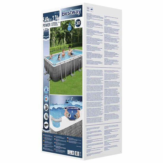 Bestway Zwembadset Power Steel Rechthoekig 549 x 274 x 122 cm