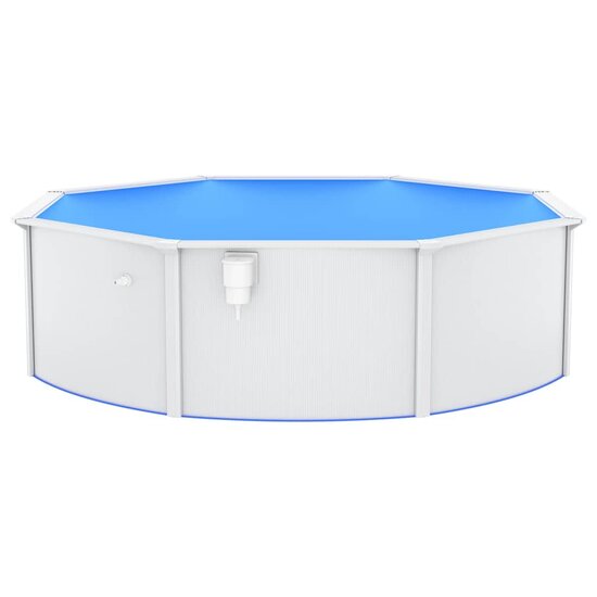 Met Stalen Wand Rond 460X120 Cm Wit &Oslash; 460 x 120 cm Zwembad
