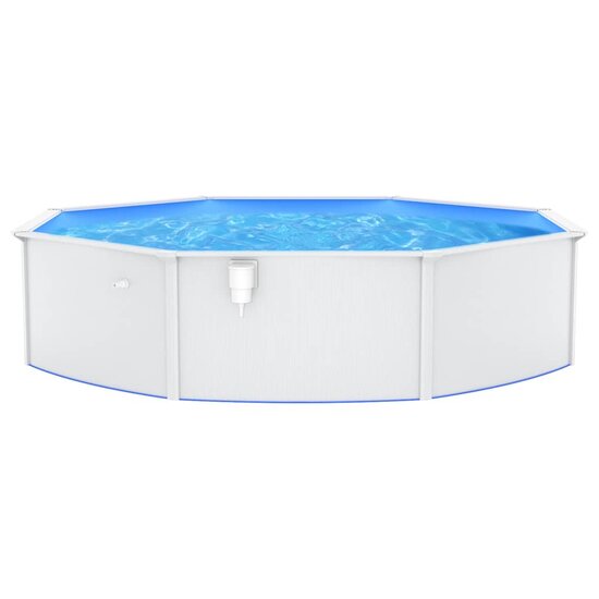 Met Stalen Wand Rond 550X120 Cm Wit &Oslash; 550 x 120 cm Zwembad
