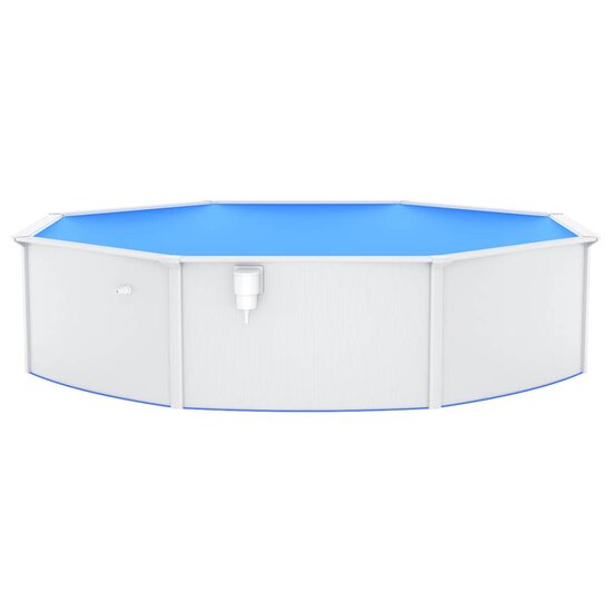 Met Stalen Wand Rond 550X120 Cm Wit &Oslash; 550 x 120 cm Zwembad