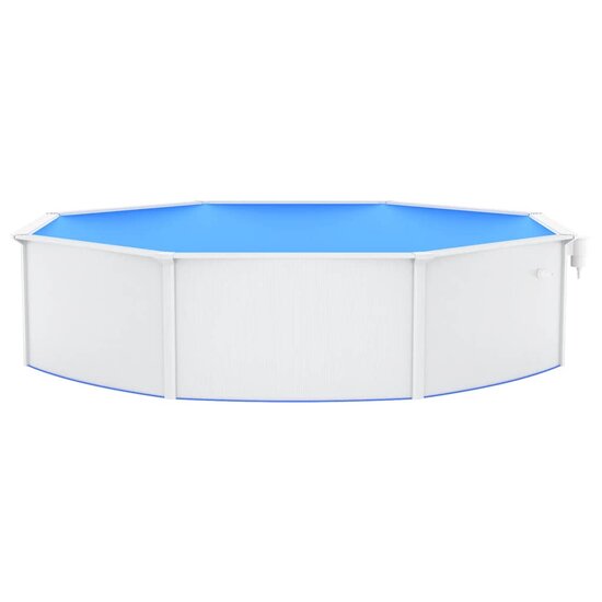 Met Stalen Wand Rond 550X120 Cm Wit &Oslash; 550 x 120 cm Zwembad
