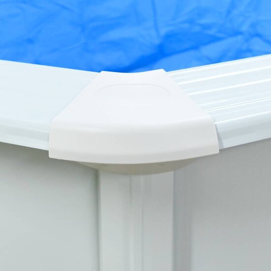 Met Stalen Wand Rond 550X120 Cm Wit &Oslash; 550 x 120 cm Zwembad