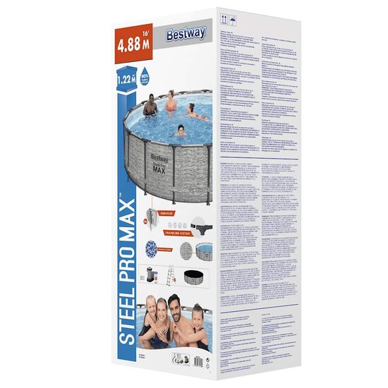 Bestway Zwembad Power Steel Rond 488X122 Cm