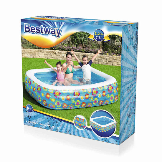 Bestway Kinderzwembad Opblaasbaar 229X152X56 Cm Blauw Grijs Sonoma
