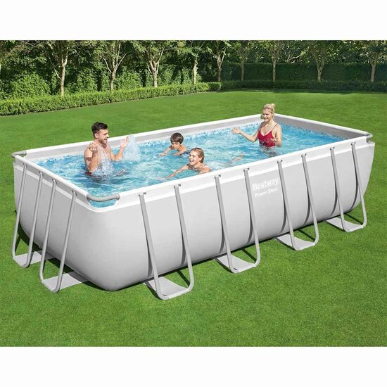 Bestway Power Steel Zwembadset Rechthoekig 488X244X122 Cm