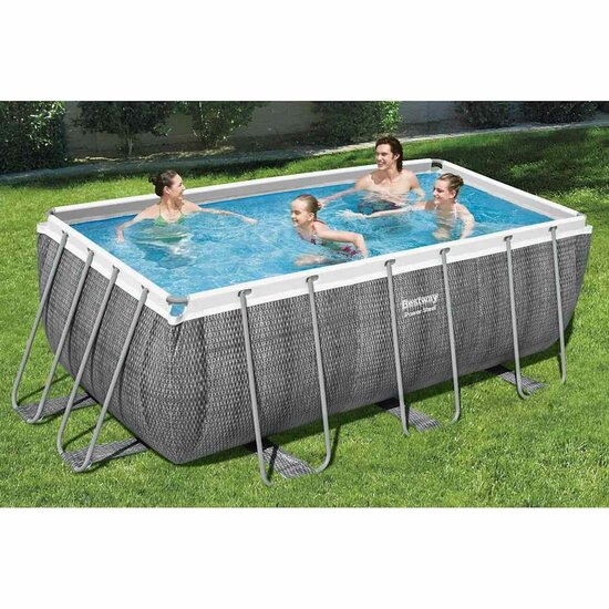 Power Steel Zwembadset rechthoekig 412x201x122 cm