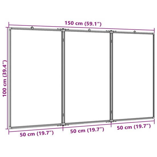 Whiteboard Magnetisch Inklapbaar 150X100X1,7 Cm Aluminium 150 x 100 x 1.7 cm