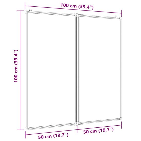 Whiteboard Magnetisch Inklapbaar 100X100X1,7 Cm Aluminium 100 x 100 x 1.7 cm