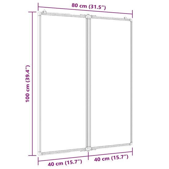 Whiteboard Magnetisch Inklapbaar 80X100X1,7 Cm Aluminium 80 x 100 x 1.7 cm