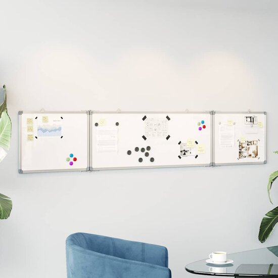 Whiteboard Magnetisch Inklapbaar 200X40X1,7 Cm Aluminium 200 x 40 x 1.7 cm