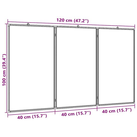 Whiteboard Magnetisch Inklapbaar 120X100X1,7 Cm Aluminium 120 x 100 x 1.7 cm