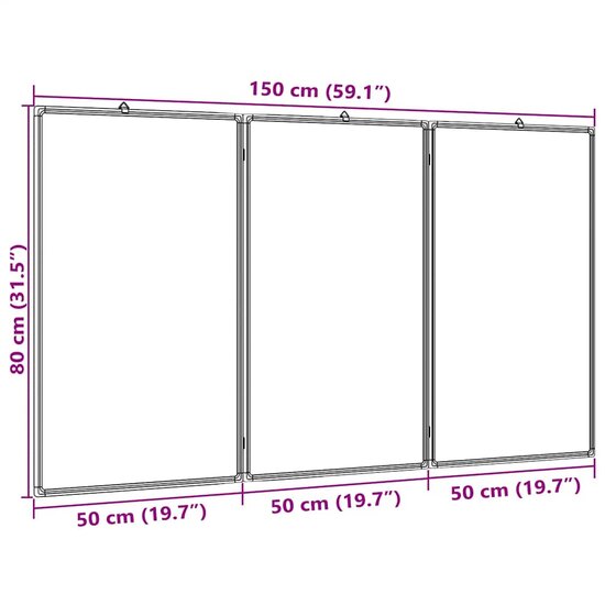 Whiteboard Magnetisch Inklapbaar 150X80X1,7 Cm Aluminium 150 x 80 x 1.7 cm