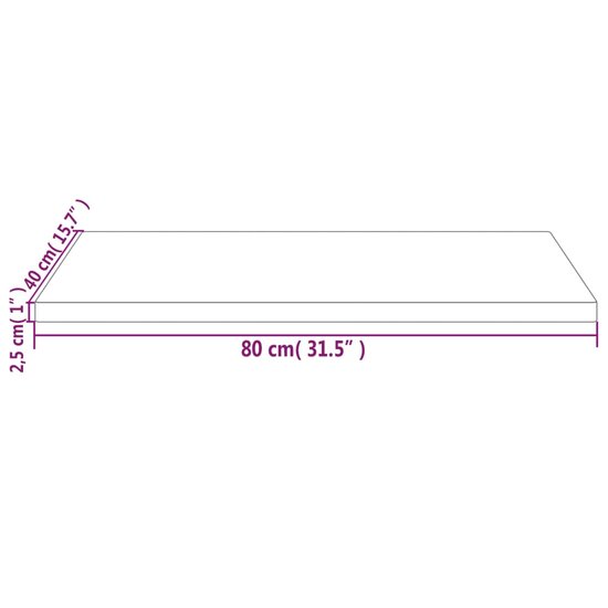 Bureaublad 80x40x2,5 cm massief grenenhout wit
