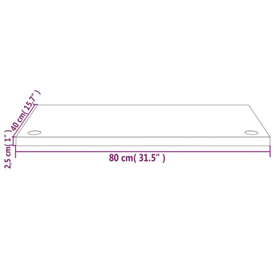 Bureaublad 80x40x2,5 cm massief grenenhout wit