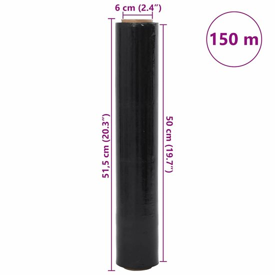 Stretchfilm 17 &Mu;m 2 50 cm x 150 m Zwart
