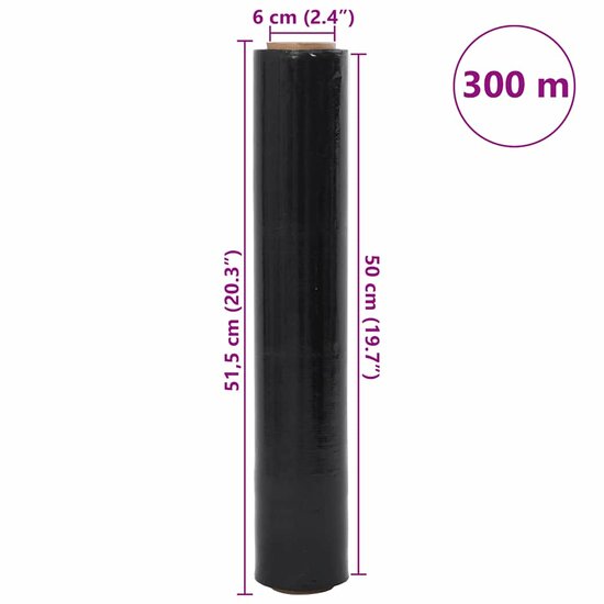 Stretchfilm 20 &Mu;m 50 cm x 300 m Zwart