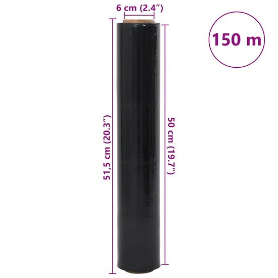 Stretchfilm 23 &Mu;m 50 cm x 150 m Zwart