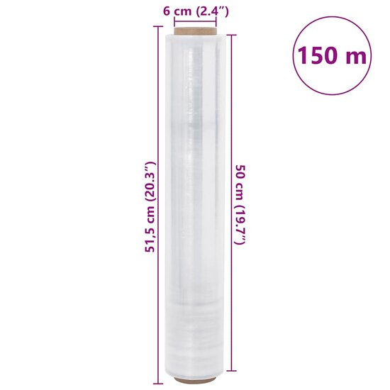 Stretchfilm Transparant 17 &Mu;m 2 50 cm x 150 m Doorzichtig