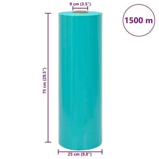 Agrarische stretchfilm 25 &mu;m 75 cm x 1500 m groen