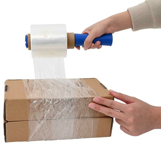 Stretchfilm met handvat 10 st transparant 23 &mu;m 10 cm x 150 m