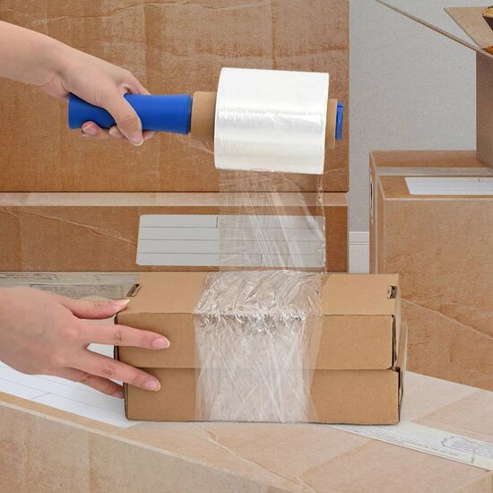 Stretchfilm met handvat 10 st transparant 23 &mu;m 10 cm x 150 m