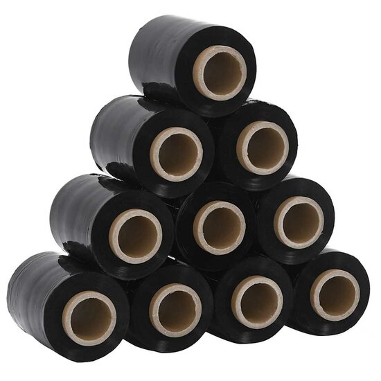 Stretchfolies 10 Stuks 23 &Mu;m 10 cm x 150 m Zwart