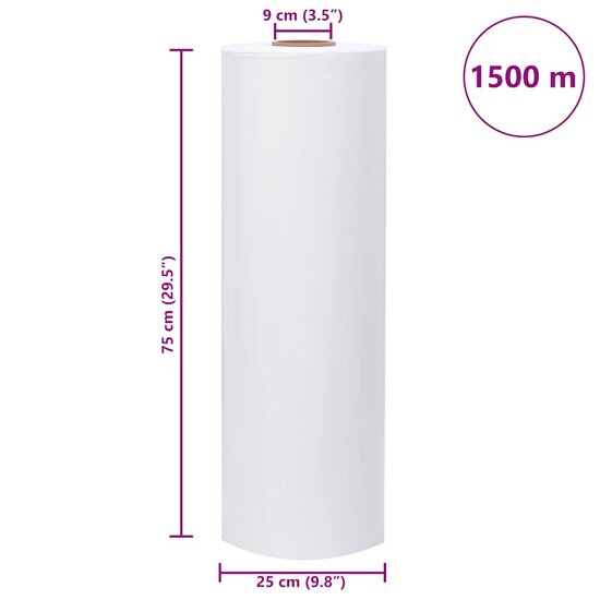 Agrarische Stretchfilm 25 &Mu;m 75 cm x 1500 m Wit